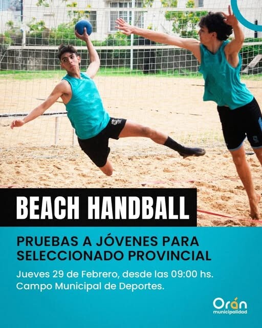 PRUEBAS A JÓVENES DE ORÁN PARA EL SELECCIONADO PROVINCIAL DE BEACH HANDBALL