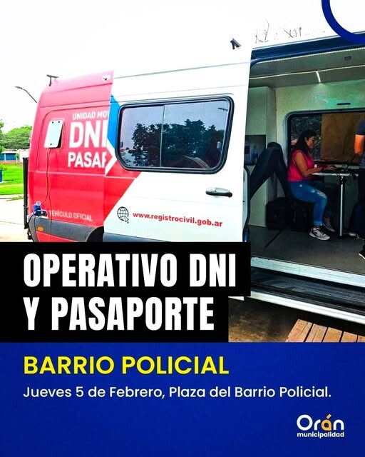 ES HOY: OPERATIVO DNI Y PASAPORTE EN BARRIO POLICIAL