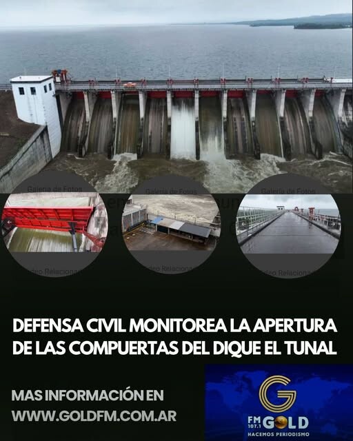 DEFENSA CIVIL MONITOREA LA APERTURA DE LAS COMPUERTAS DEL DIQUE EL TUNAL
