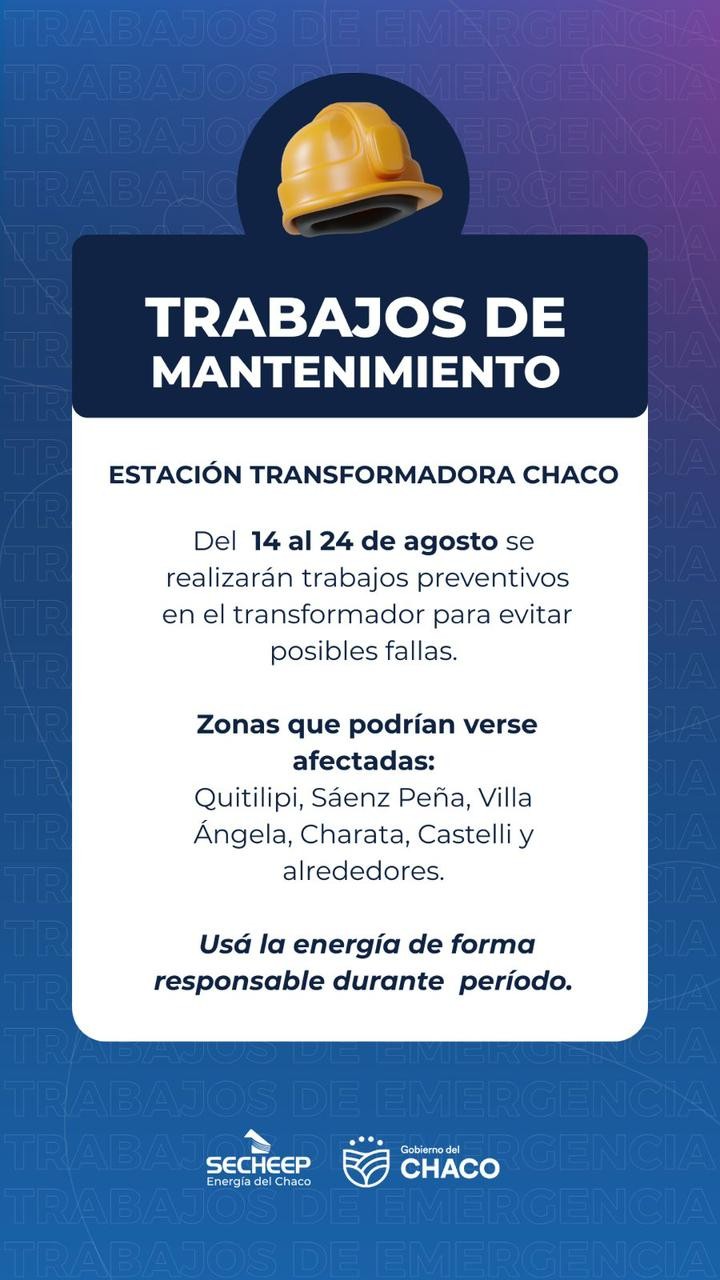 MANTENIMIENTO PROGRAMADO EN LA ESTACIÓN TRANSFORMADORA CHACO