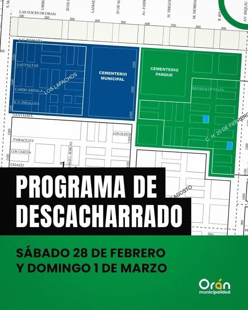 CONTINÚA EL PROGRAMA DE DESCACHARRADO EN LA CIUDAD DE ORÁN