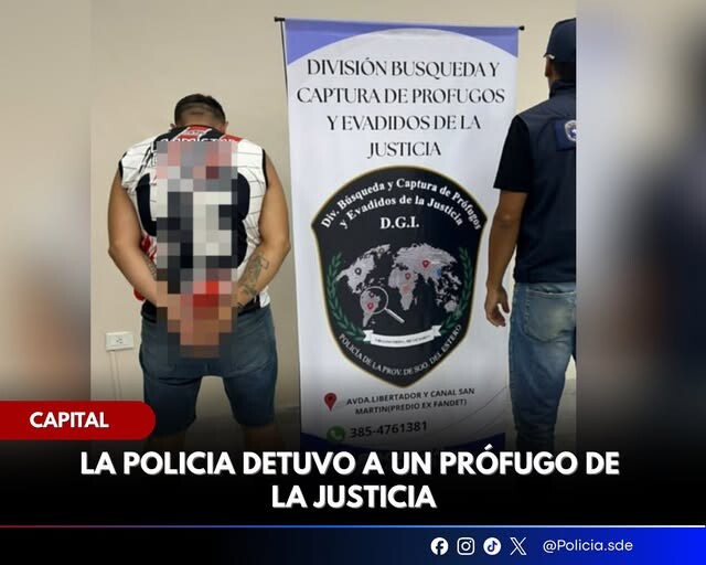 𝐂𝐀𝐏𝐈𝐓𝐀𝐋: 𝐋𝐀 𝐏𝐎𝐋𝐈𝐂𝐈𝐀 𝐃𝐄𝐓𝐔𝐕𝐎 𝐀 𝐔𝐍 𝐏𝐑𝐎́𝐅𝐔𝐆𝐎 𝐃𝐄 𝐋𝐀 𝐉𝐔𝐒𝐓𝐈𝐂𝐈𝐀