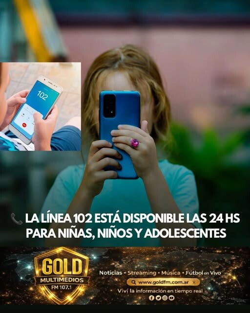 LA LÍNEA 102 ESTÁ DISPONIBLE LAS 24 HS PARA NIÑAS, NIÑOS Y ADOLESCENTES