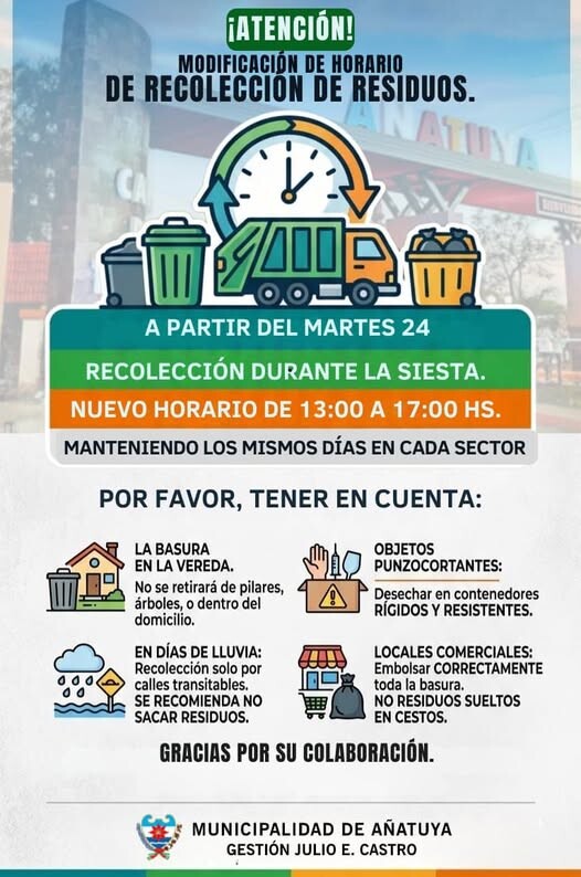 DESDE MAÑANA MARTES 24 CAMBIA EL HORARIO
