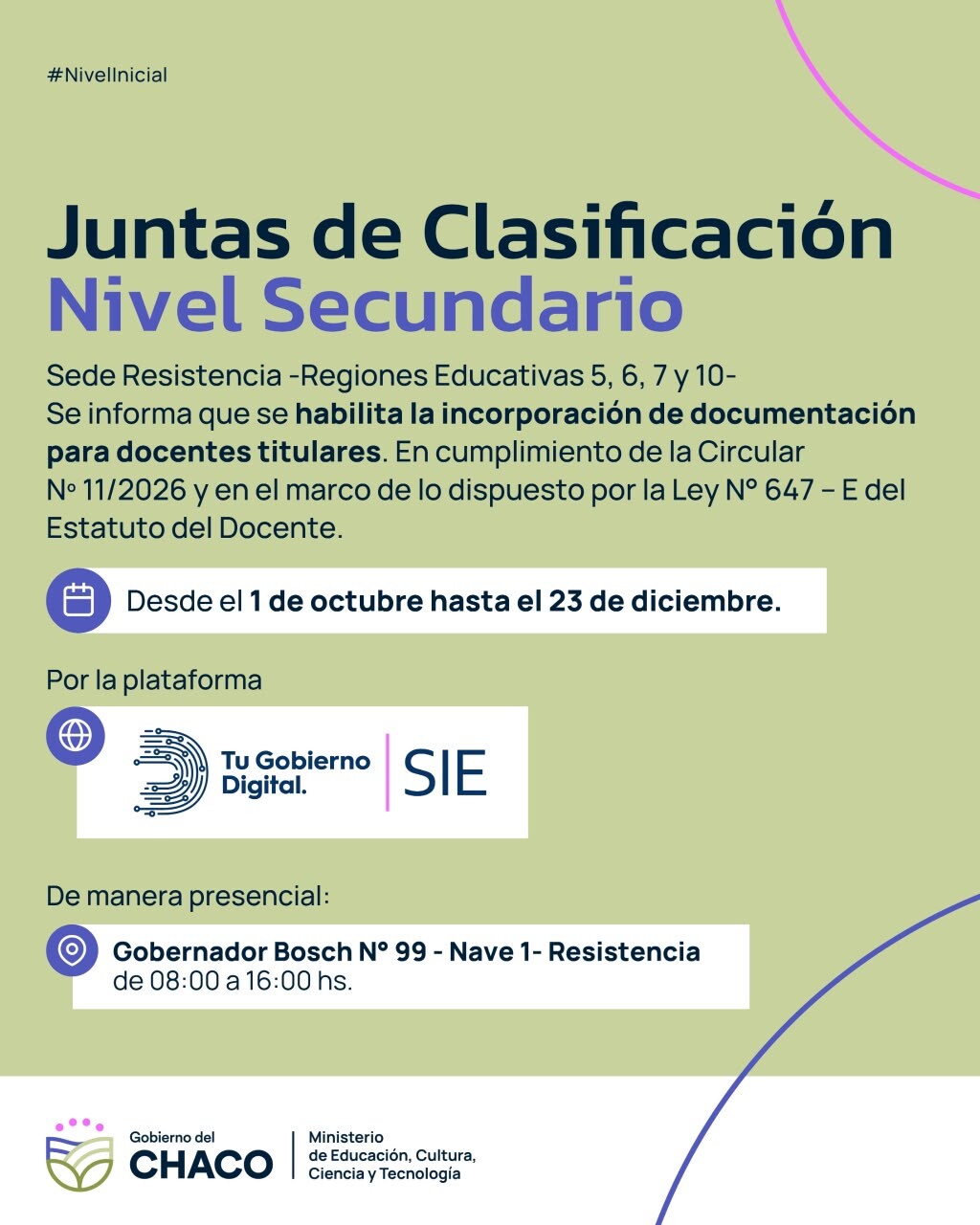 NIVEL SECUNDARIO: HABILITAN LA INCORPORACIÓN DE DOCUMENTACIÓN PARA DOCENTES TITULARES