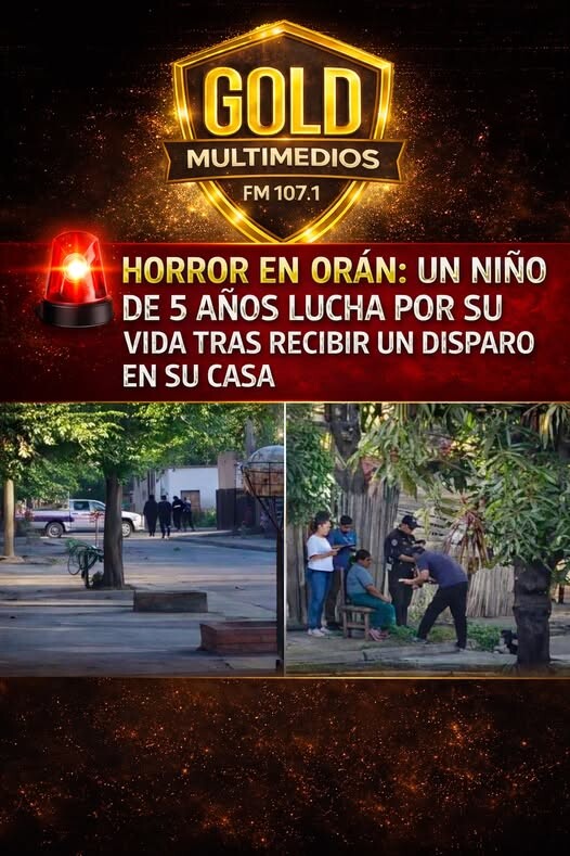 HORROR EN ORÁN: UN NIÑO DE 5 AÑOS LUCHA POR SU VIDA TRAS RECIBIR UN DISPARO EN SU CASA