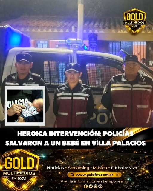 RÁPIDA Y HEROICA INTERVENCIÓN: POLICÍAS SALVARON A UN BEBÉ EN VILLA PALACIOS