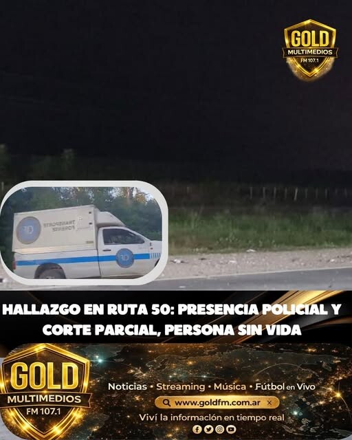 IMPACTANTE HALLAZGO EN RUTA 50: PRESENCIA POLICIAL Y CORTE PARCIAL, PERSONA SIN VIDA