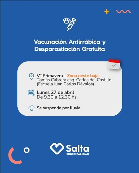 VACUNACIÓN ANTIRRÁBICA GRATUITA