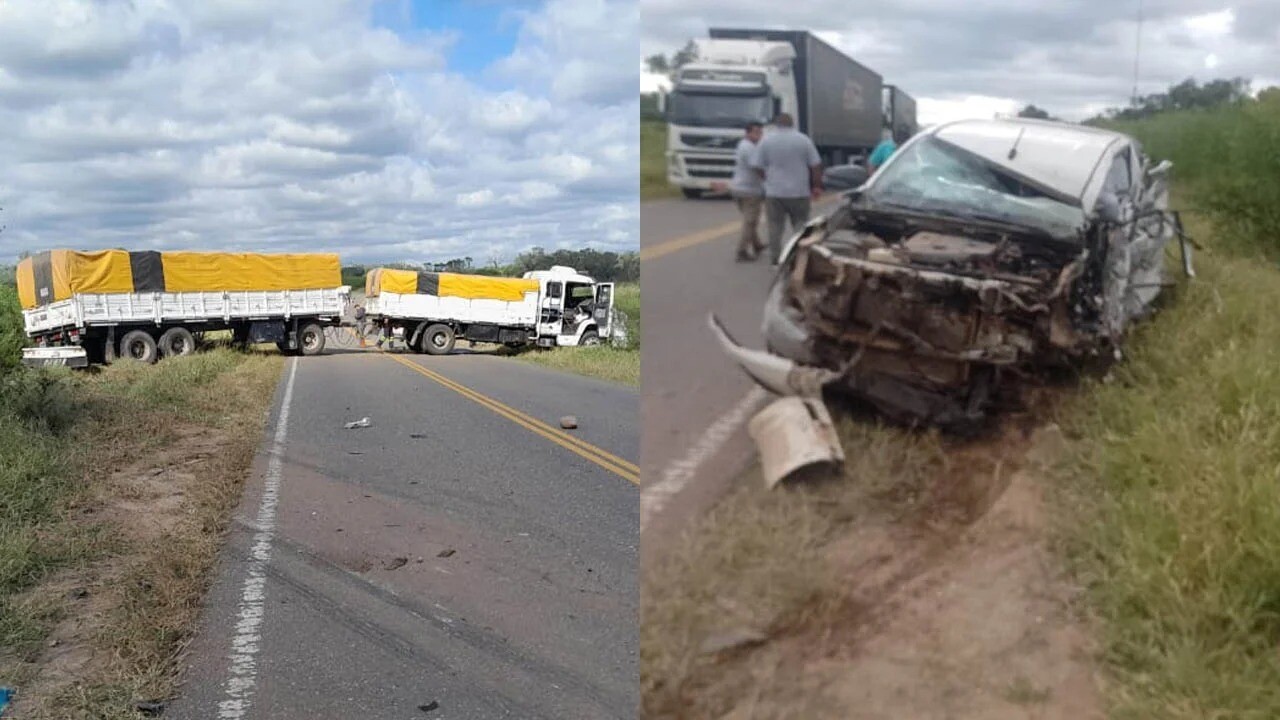 ACCIDENTE ENTRE UNA CAMIONETA Y UN CAMION EN GALPON RUTA 16
