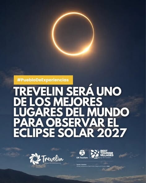 TREVELIN SERÁ UNO DE LOS MEJORES LUGARES DEL MUNDO PARA OBSERVAR EL ECLIPSE SOLAR ANULAR 2027