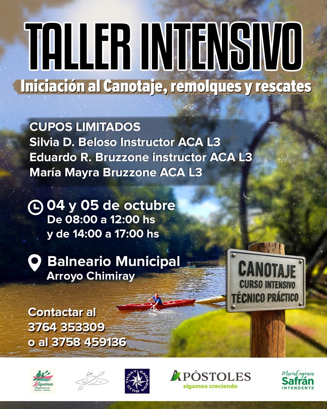 Taller Intensivo de Iniciación al Canotaje, Remolques y Rescates
