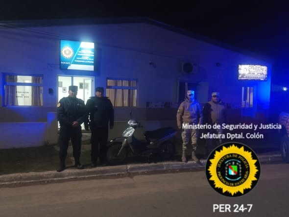 RECUPERO DE MOTOCICLETA SUSTRAÍDA EN COLÓN . RECUPERO DE MOTOCICLETA SUSTRAÍDA EN COLÓN .