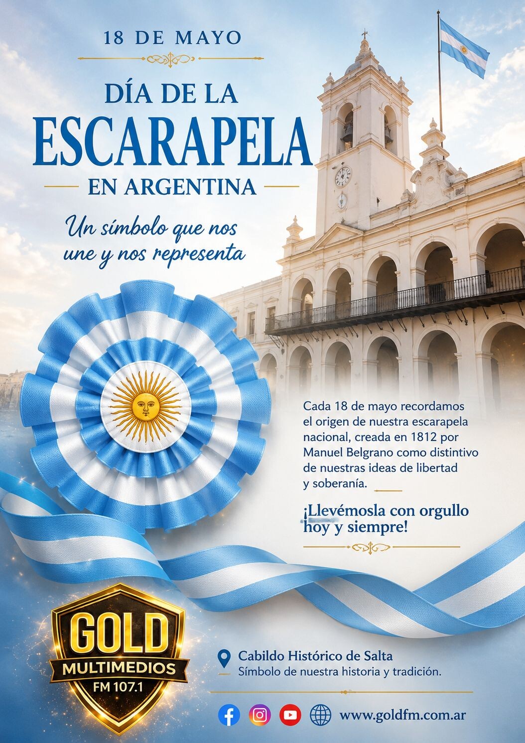18 de Mayo: Día de la Escarapela Argentina, uno de los símbolos patrios más representativos del país