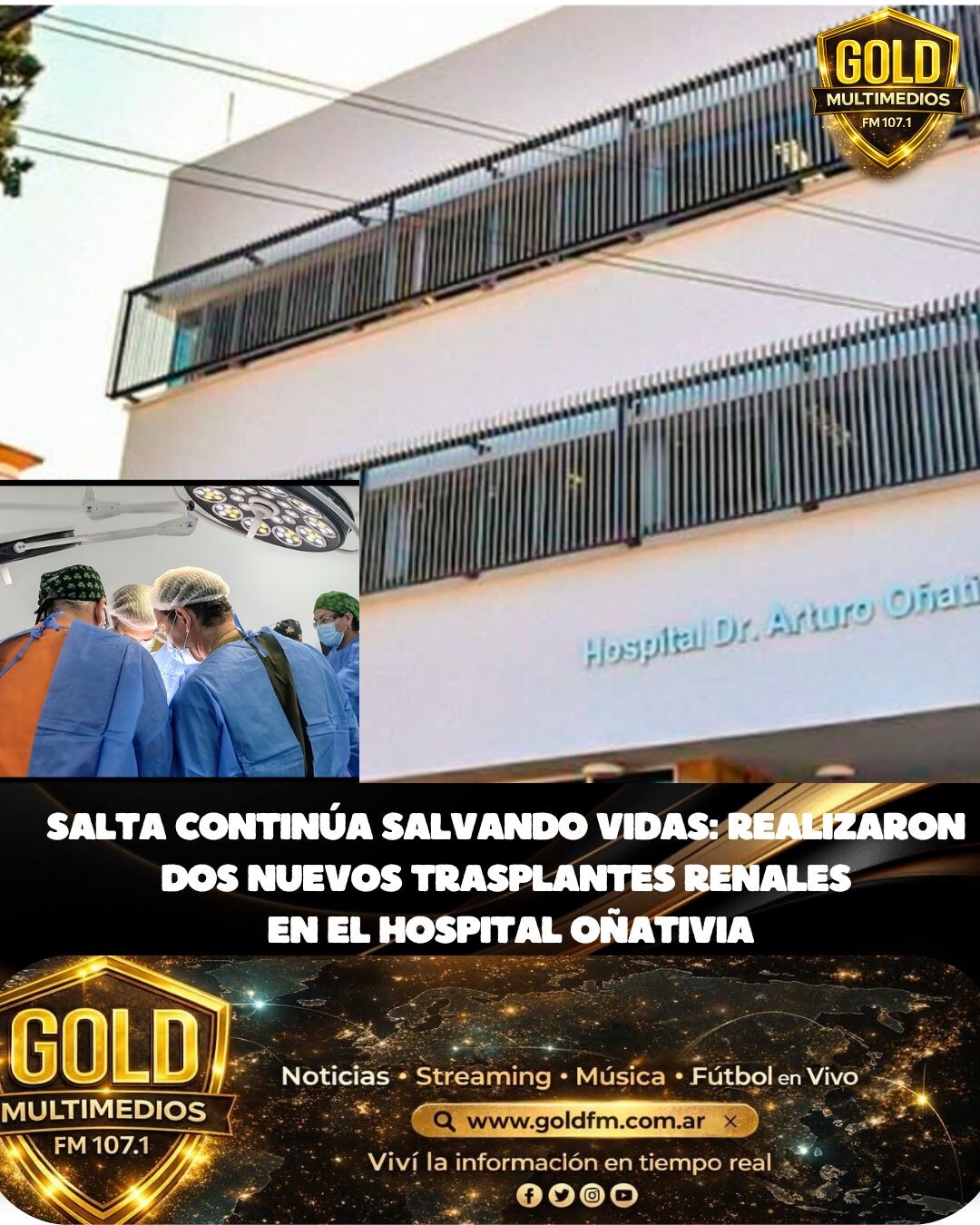 SALTA CONTINÚA SALVANDO VIDAS: REALIZARON DOS NUEVOS TRASPLANTES RENALES EN EL HOSPITAL OÑATIVIA