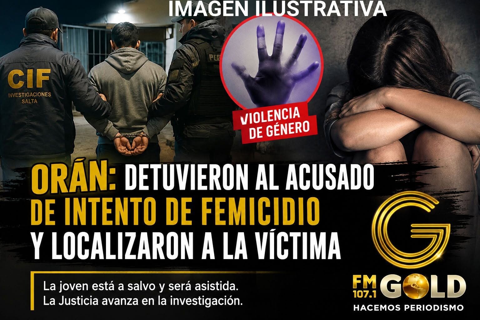 ORÁN: DETUVIERON AL ACUSADO DE INTENTO DE FEMICIDIO Y LOCALIZARON A LA VÍCTIMA