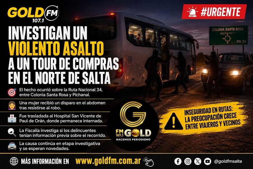 INVESTIGAN UN VIOLENTO ASALTO A UN TOUR DE COMPRAS EN EL NORTE DE SALTA