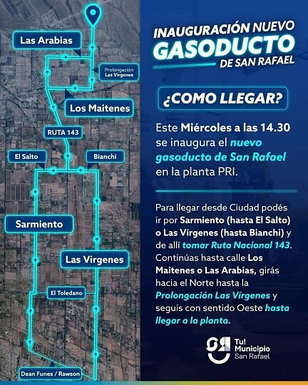 REGIONALES | San Rafael inaugura su nuevo gasoducto: una obra clave para el desarrollo del sur mendocino