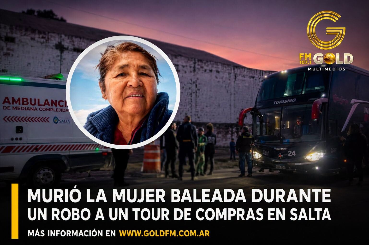 Murió la mujer que había sido baleada durante el asalto al tour de compras en el departamento Orán