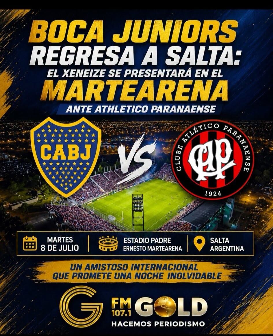 Boca Juniors regresa a Salta: el Xeneize se presentará en el Martearena ante Athletico Paranaense