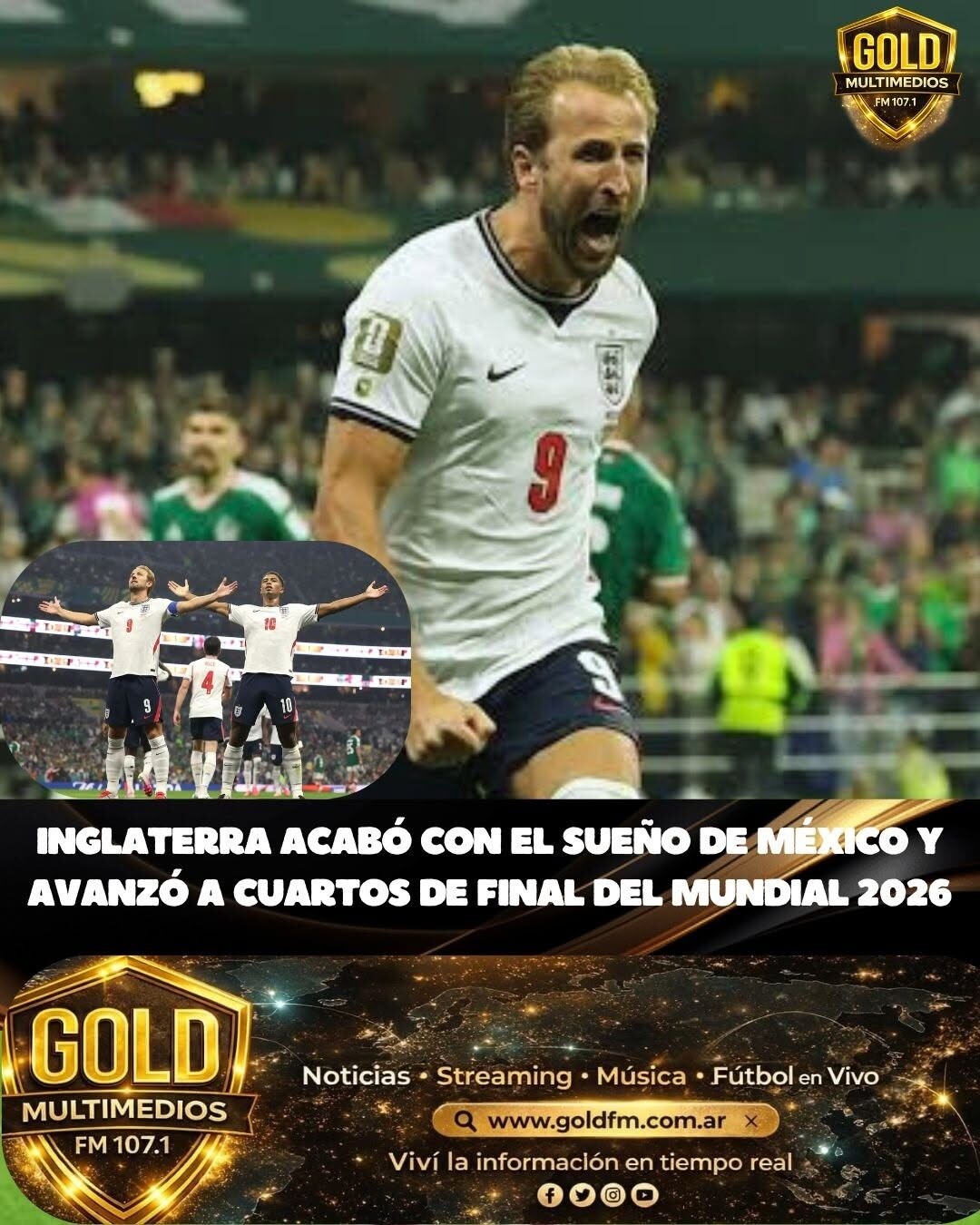Inglaterra eliminó a México y avanzó a los cuartos de final del Mundial 2026