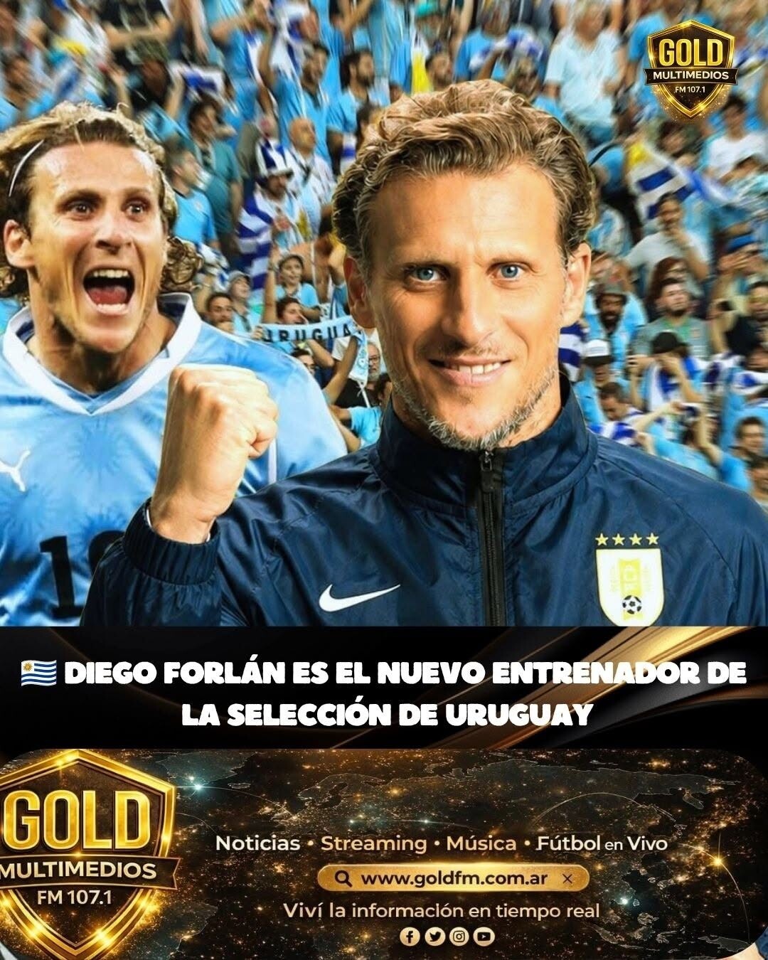 Diego Forlán es el nuevo entrenador de la selección de Uruguay