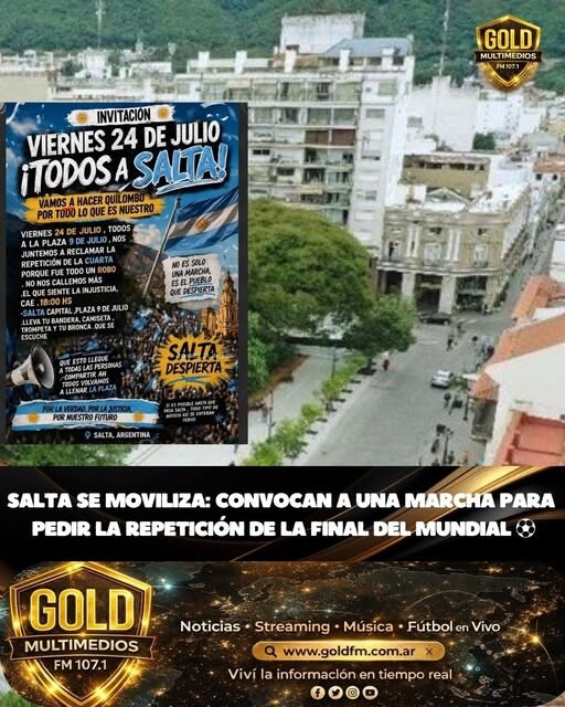 Salta se moviliza: convocan a una marcha para pedir la repetición de la final del Mundial