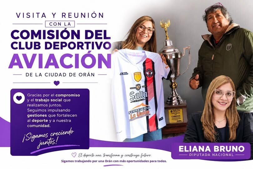 Clubes fuertes, jóvenes con más oportunidades: Eliana Bruno visitó el club deportivo aviación