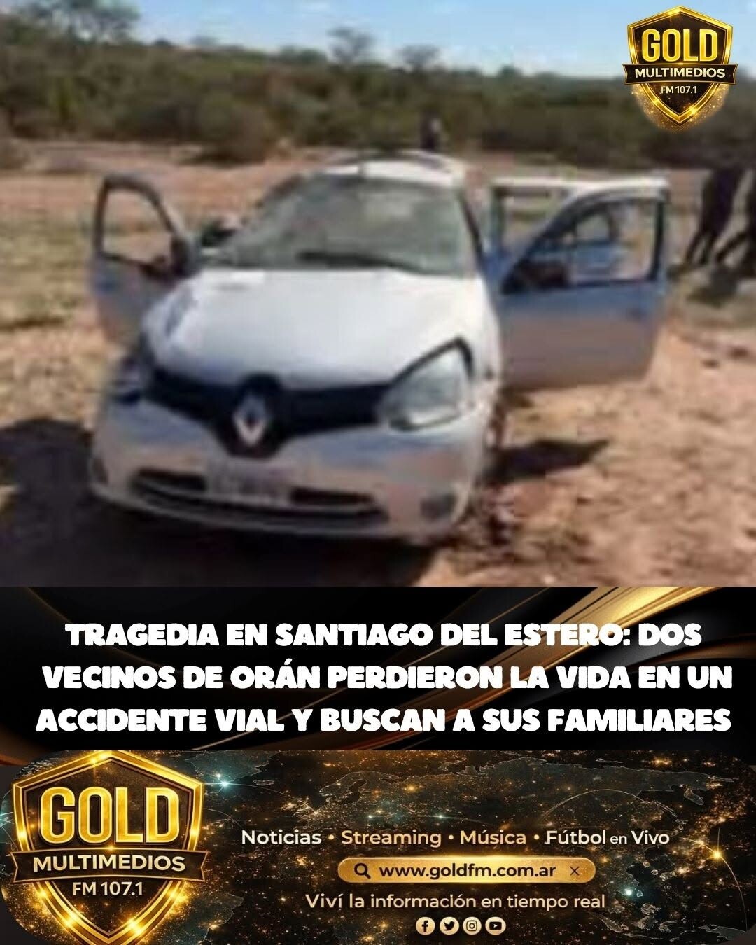 Tragedia en Santiago del Estero: dos vecinos de Orán fallecieron en un accidente vial