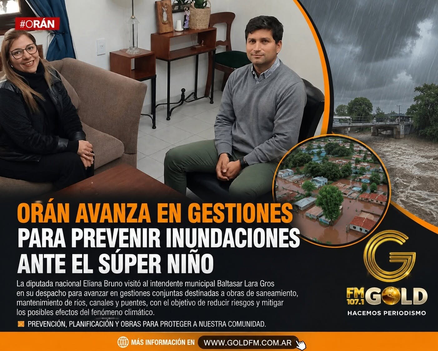 Oran avanza en gestiones para prevenir inundaciones ante el fenomeno super niño