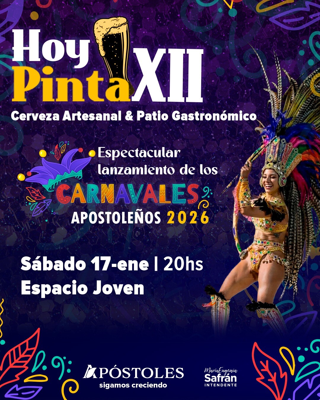 Apóstoles se prepara para una nueva edición de “Hoy Pinta” con música, gastronomía y anticipos de carnaval