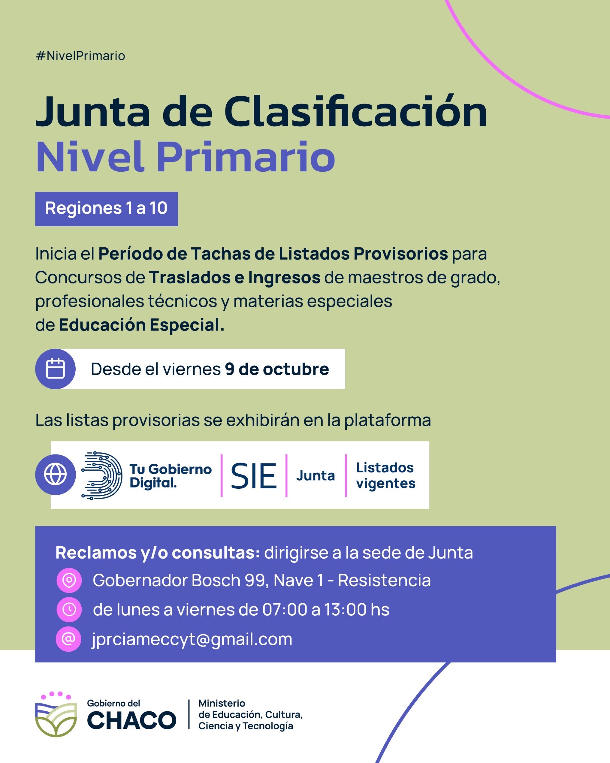EDUCACIÓN: ABRE EL PERÍODO DE TACHAS PARA CONCURSOS DE TRASLADOS E INGRESO DOCENTE