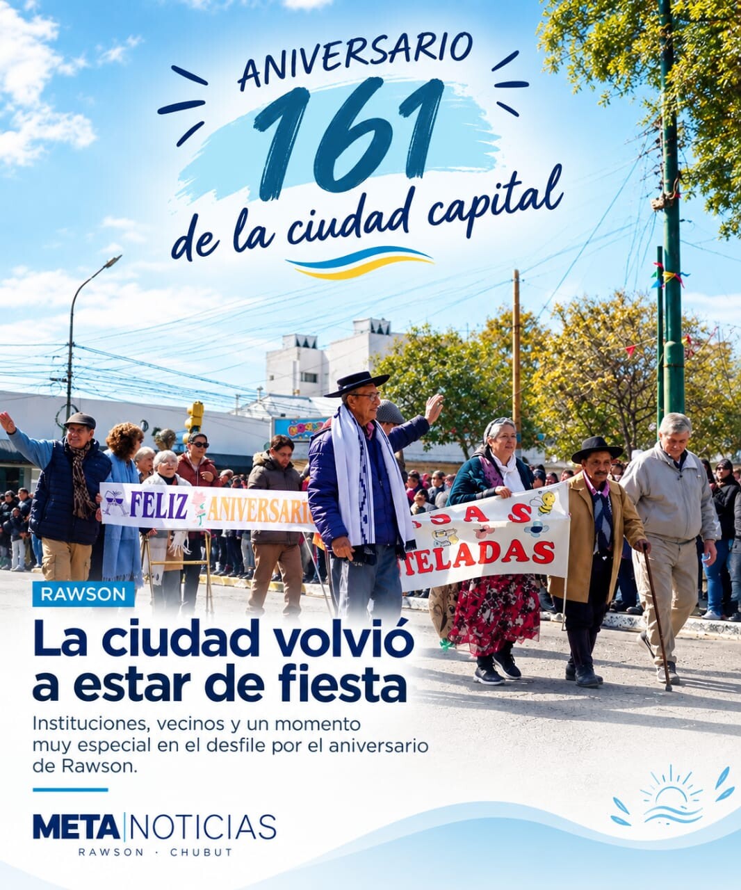 Rawson volvió a encontrarse en la calle: un desfile con instituciones, emoción y una propuesta de amor