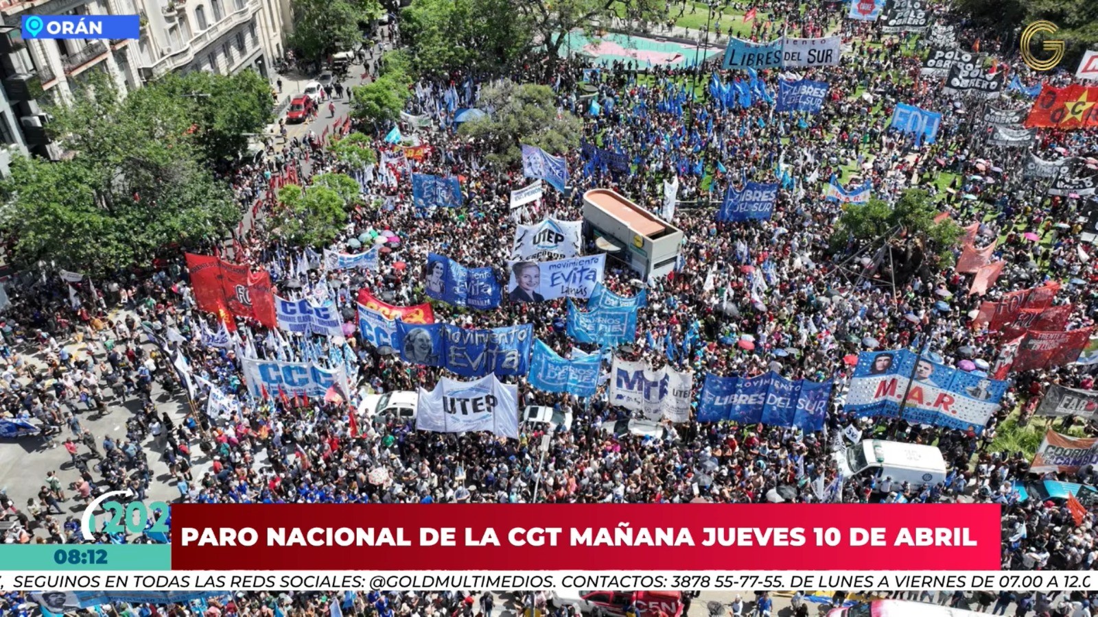 Paro nacional de la CGT mañana jueves 10 de abril