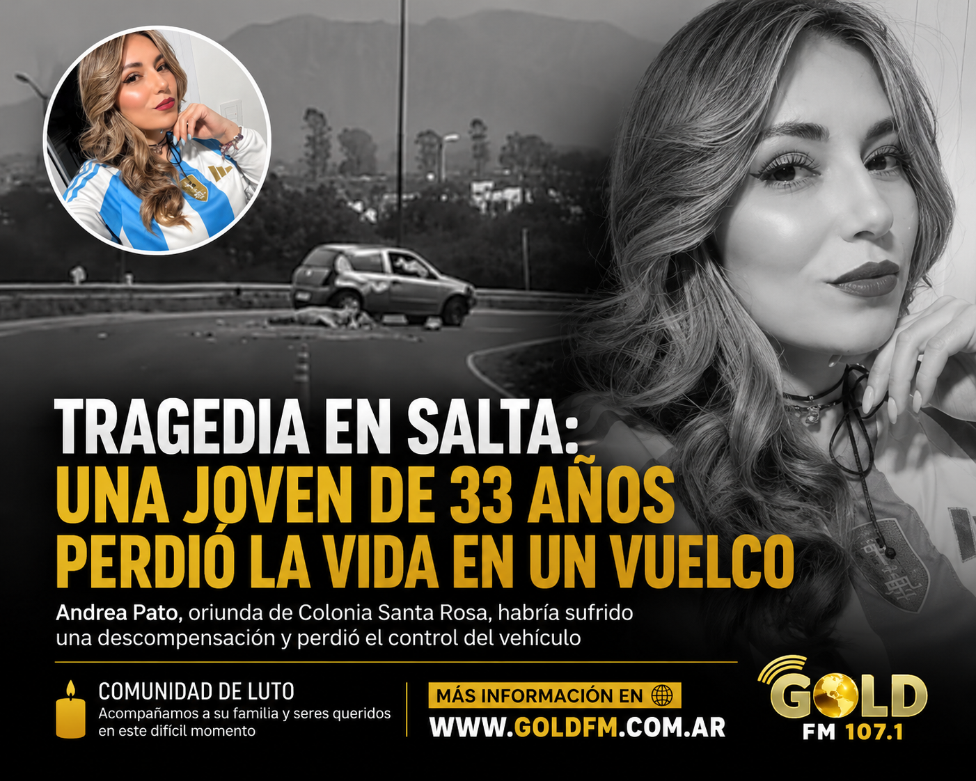 Tristeza en Colonia Santa Rosa por la muerte de una joven en un trágico vuelco