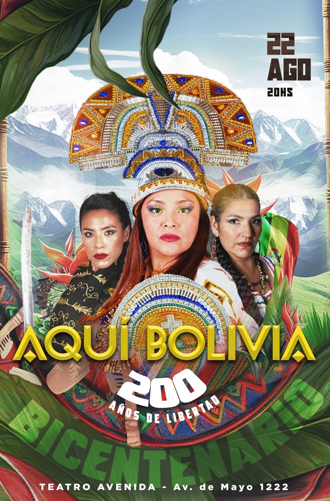 «AQUÍ BOLIVIA»: Tres ballets bolivianos unidos haciendo el homenaje al bicentenario de Bolivia