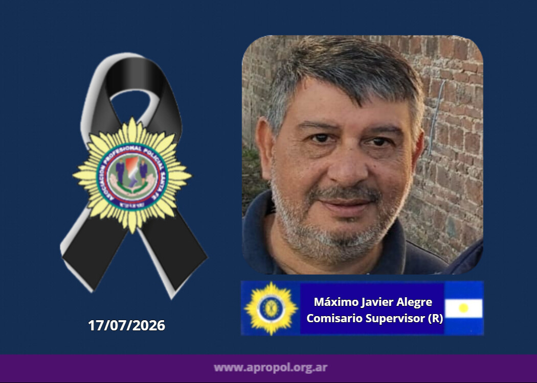 Falleció el comisario supervisor Máximo Javier “Pájaro” Alegre