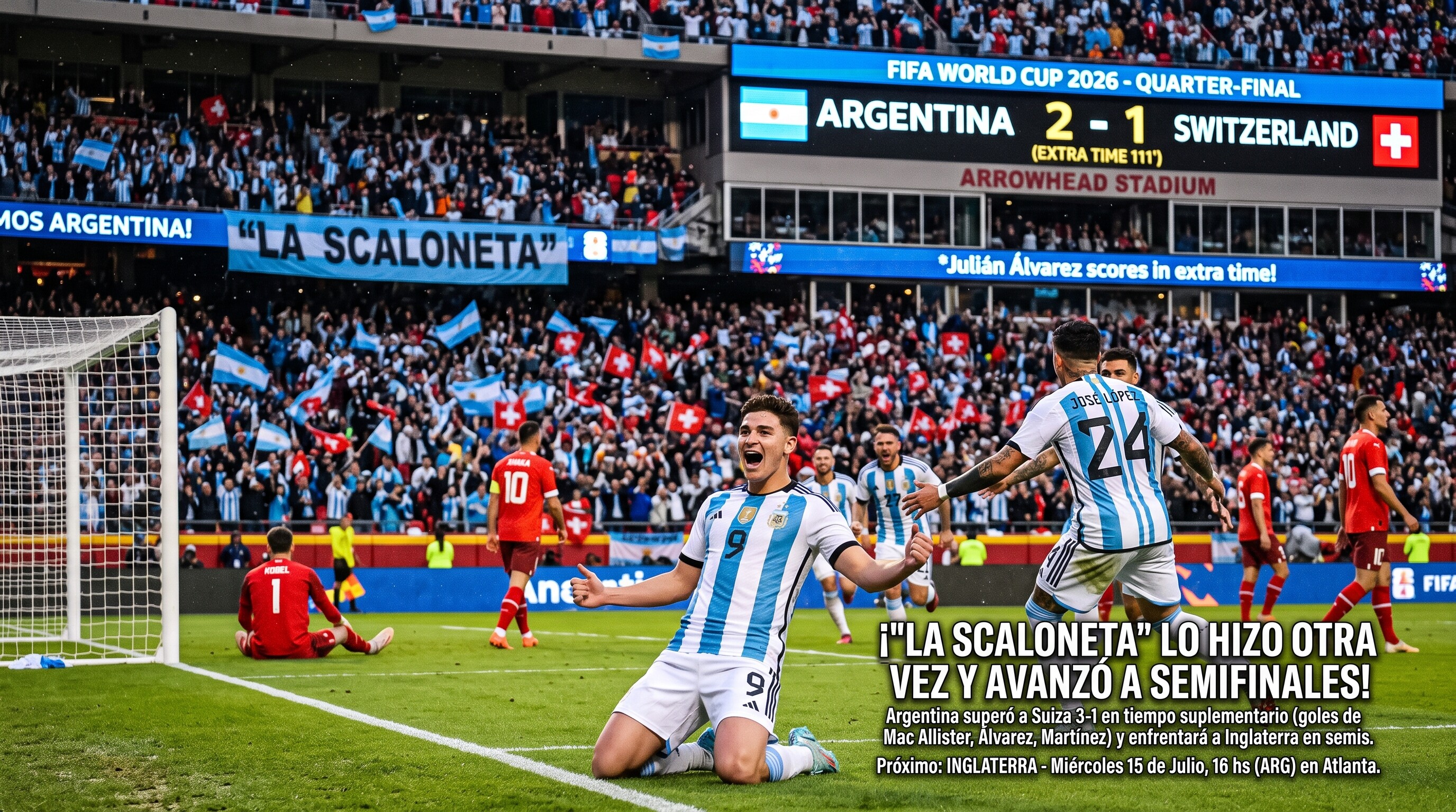 LA SCALONETA  LO VOLVIÓ HACER Y PASÓ A LA SEMIFINAL