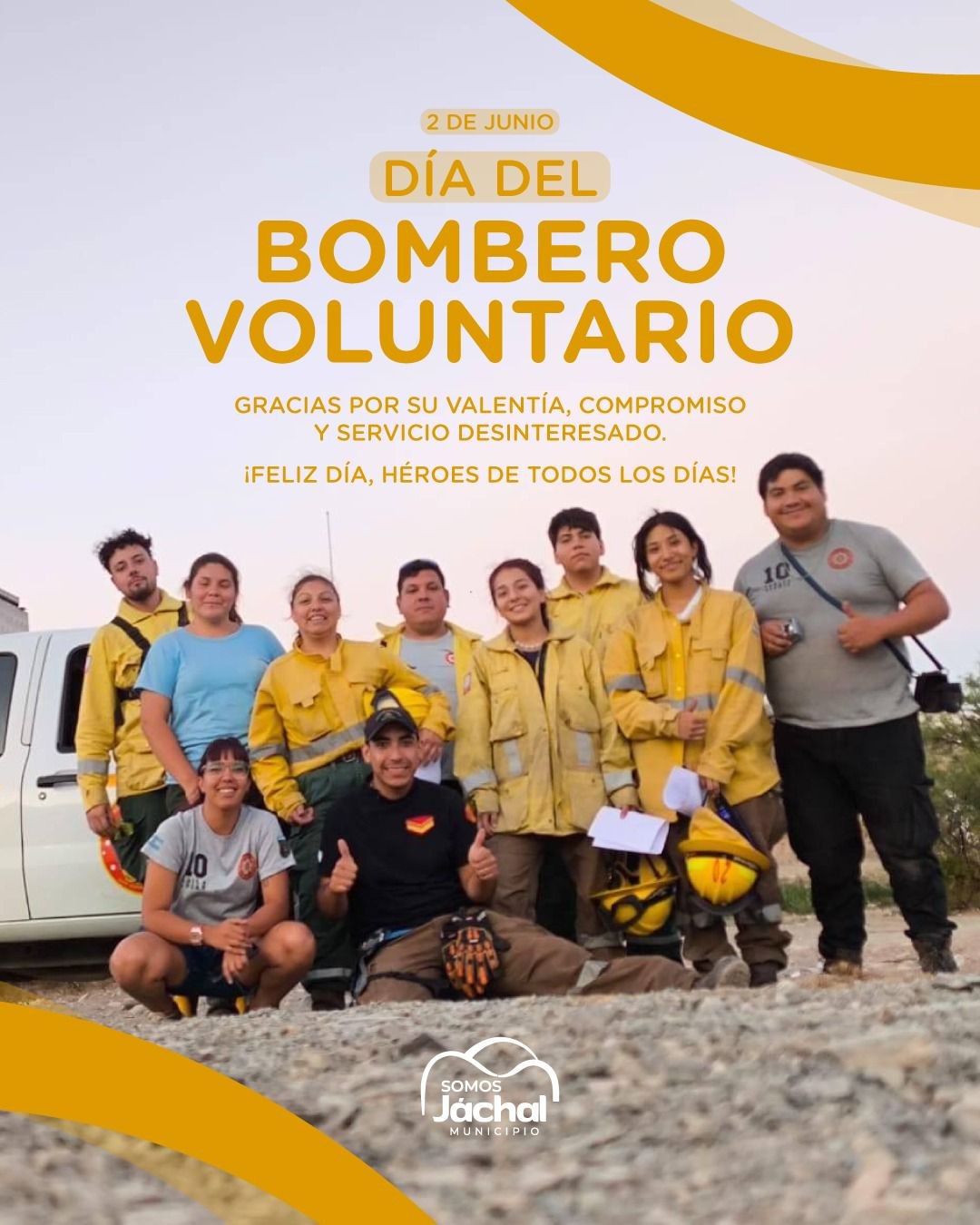 JÁCHAL: saluda y acompaña en el «Día Del Bombero Voluntario»