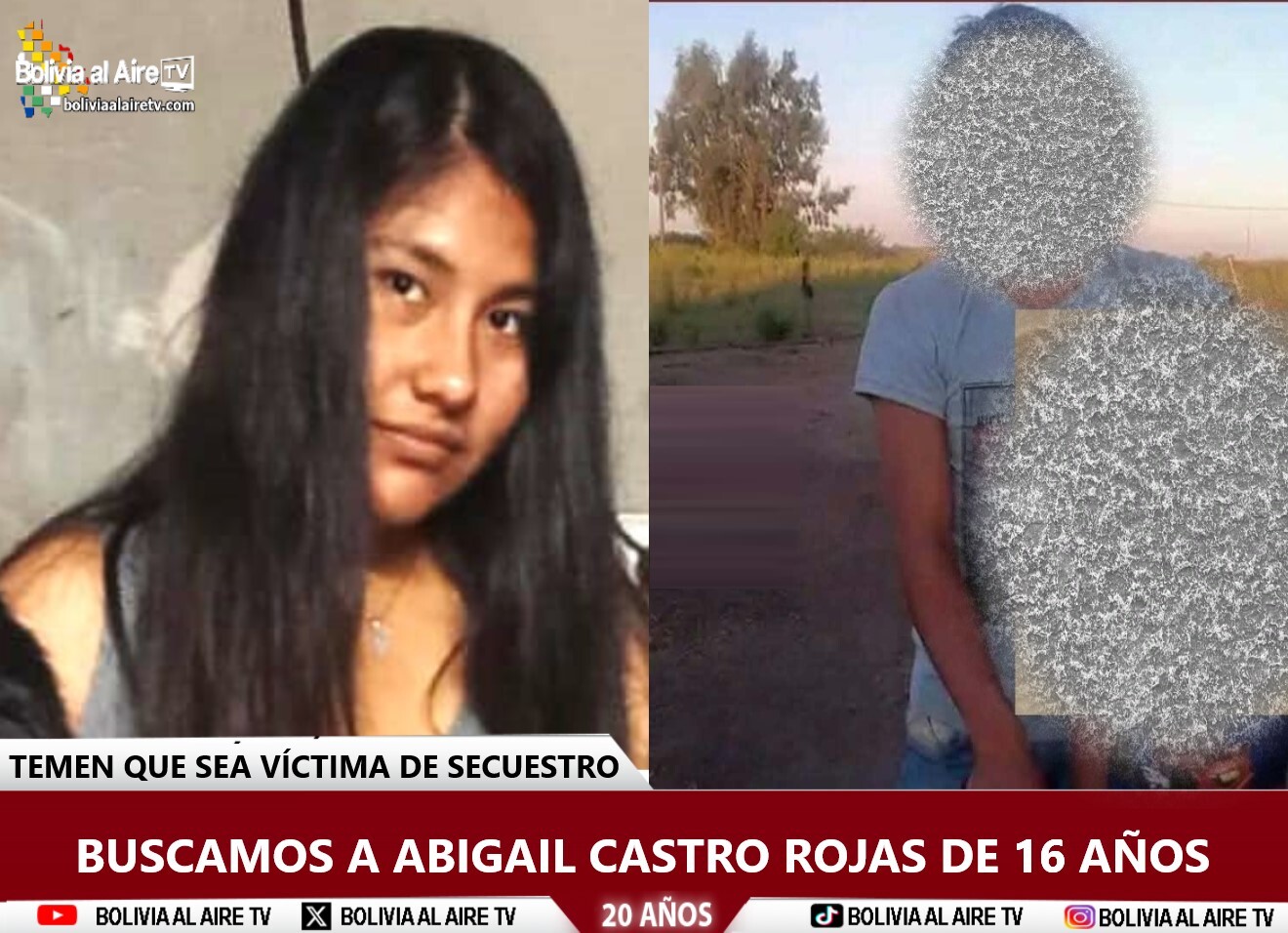 BUSCAMOS A ABIGAÍL: LA MENOR DE FAMILIA BOLIVIANA PODRÍA HABER SIDO SECUESTRADA