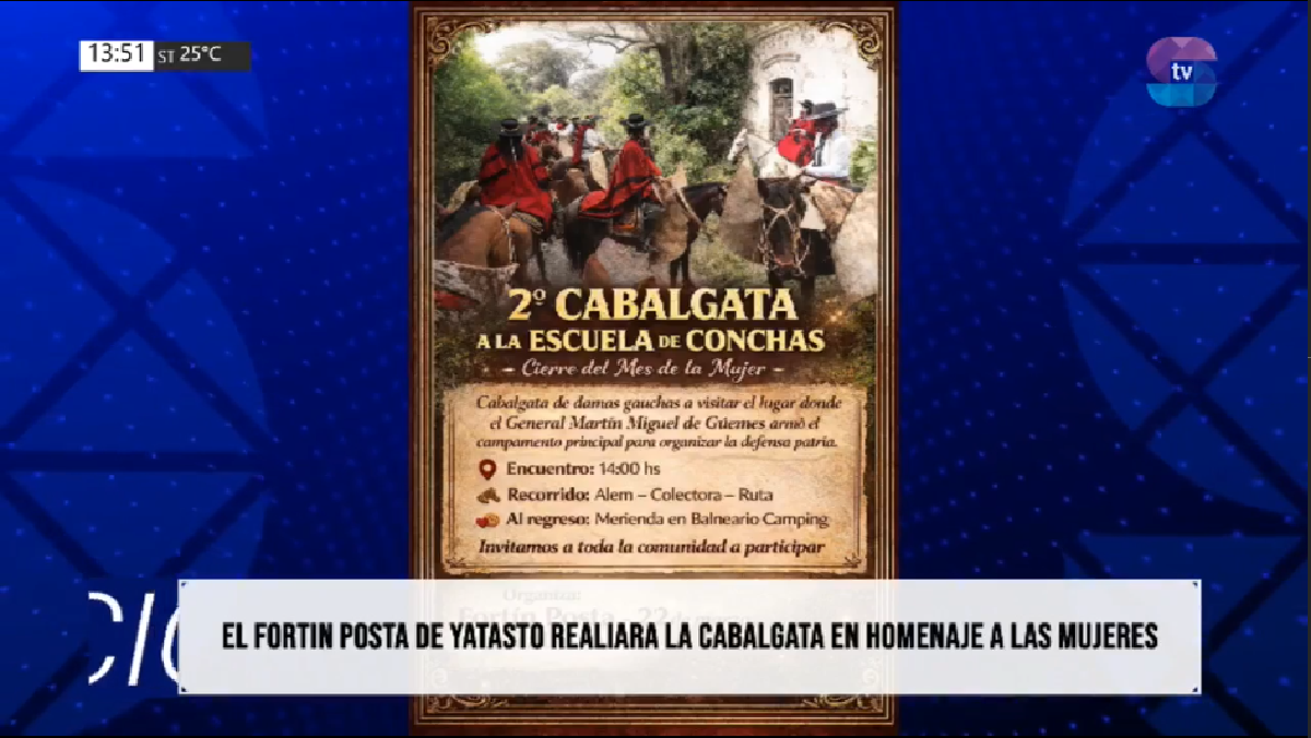 Cabalgata a la Escuela de Conchas para poner en valor a la mujer en la historia Cabalgata a la Escuela de Conchas para poner en valor a la mujer en la historia