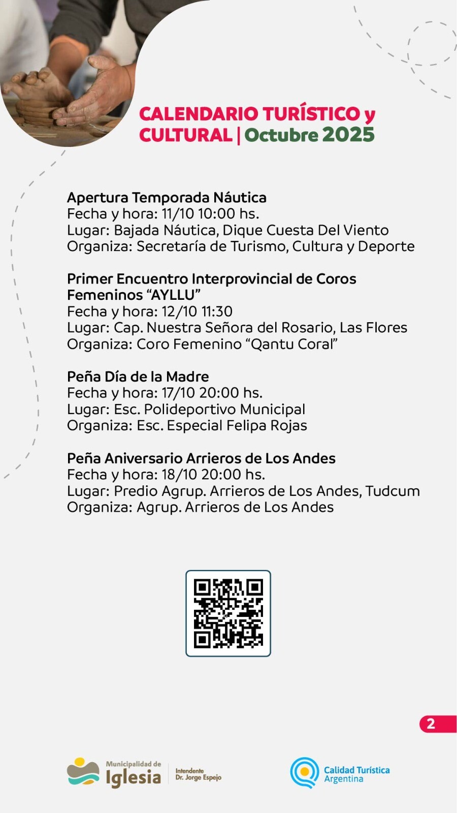 IGLESIA: modificaciones del Calendario Turístico y Cultural 2025