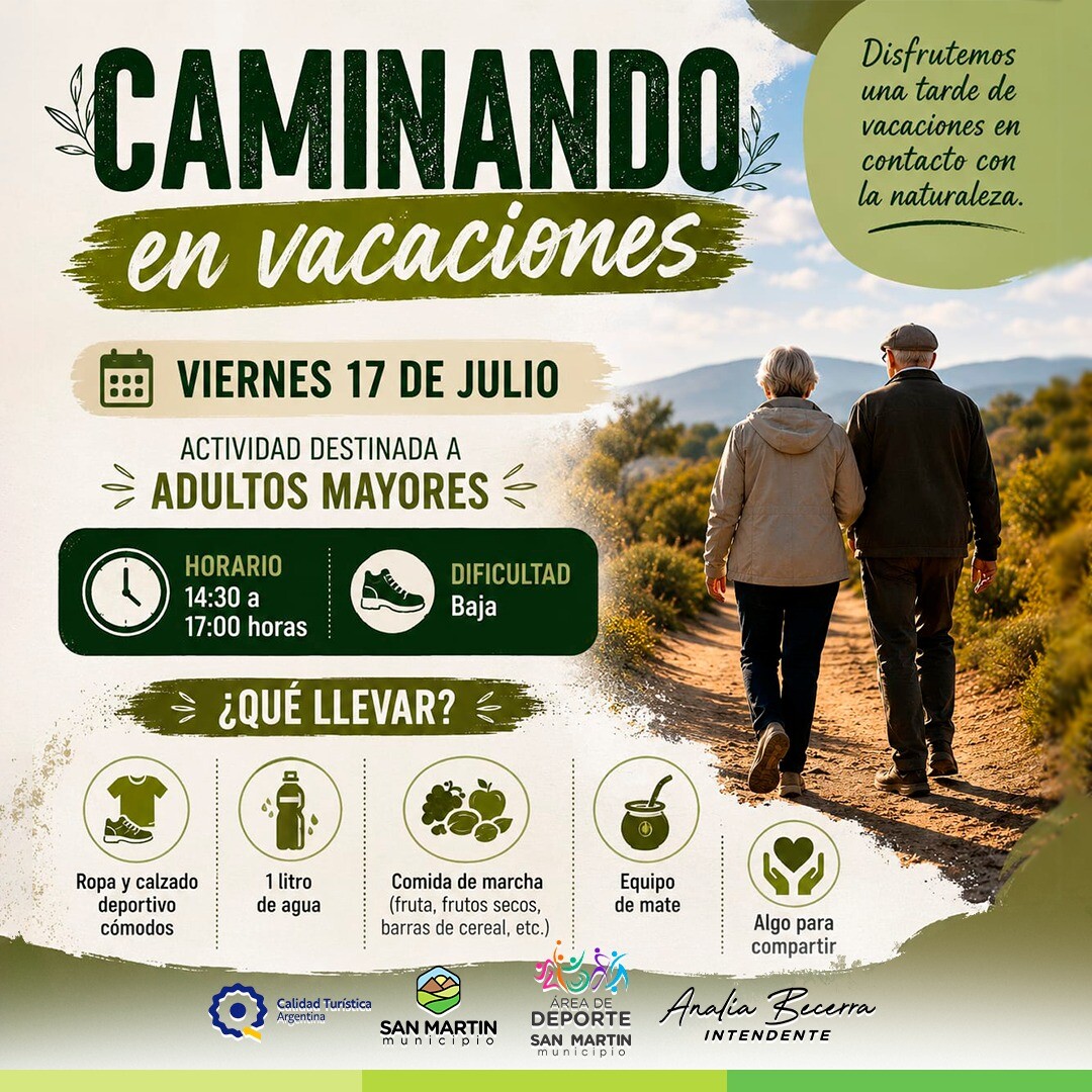 CAMINANDO-EN-VACACIONES.jpeg San Martín invita a los adultos mayores una jornada de senderismo