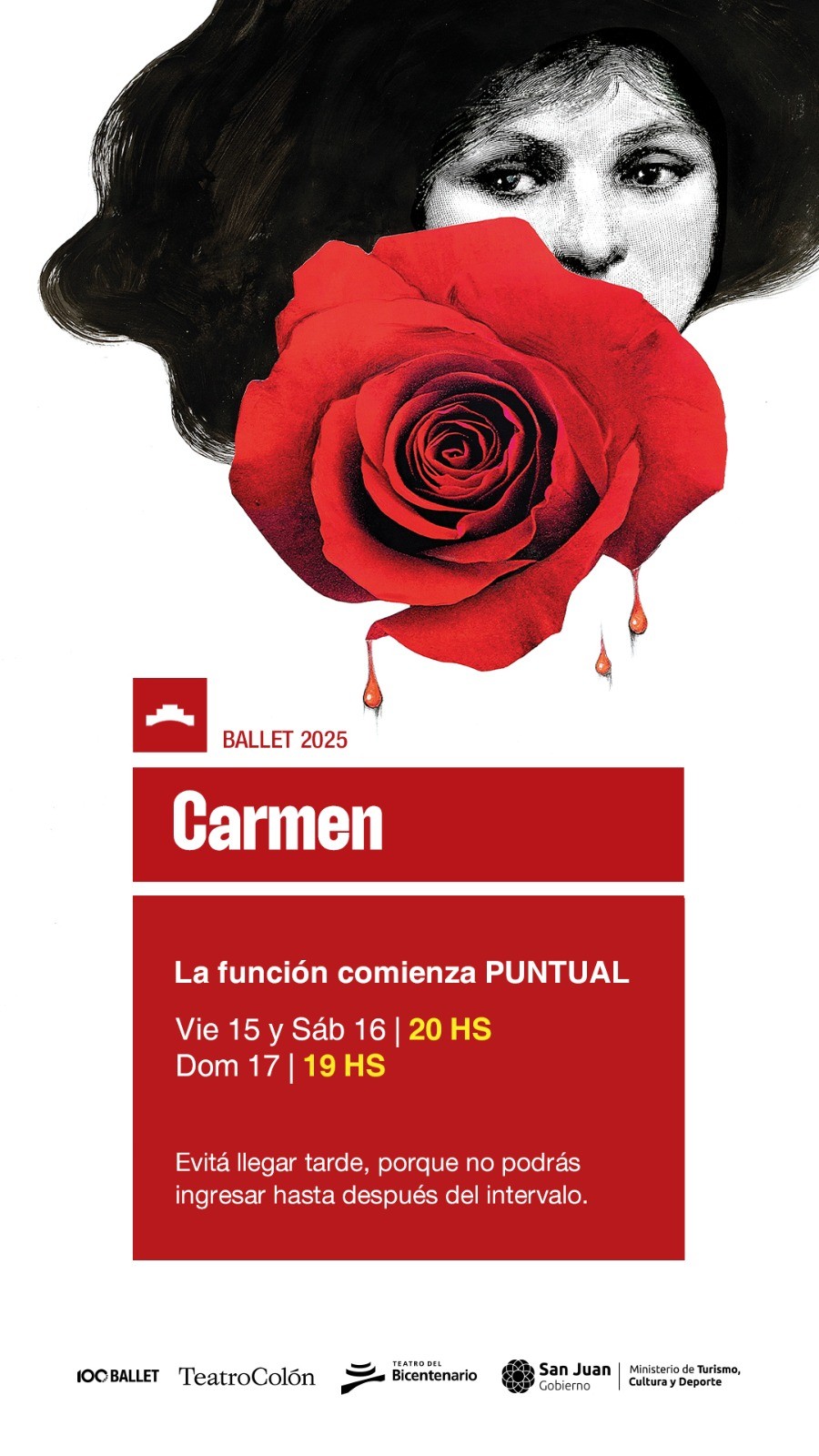 TEATRO BICENTENARIO: a partir de hoy la celebre obra «CARMEN», hora de inicio del espectáculo