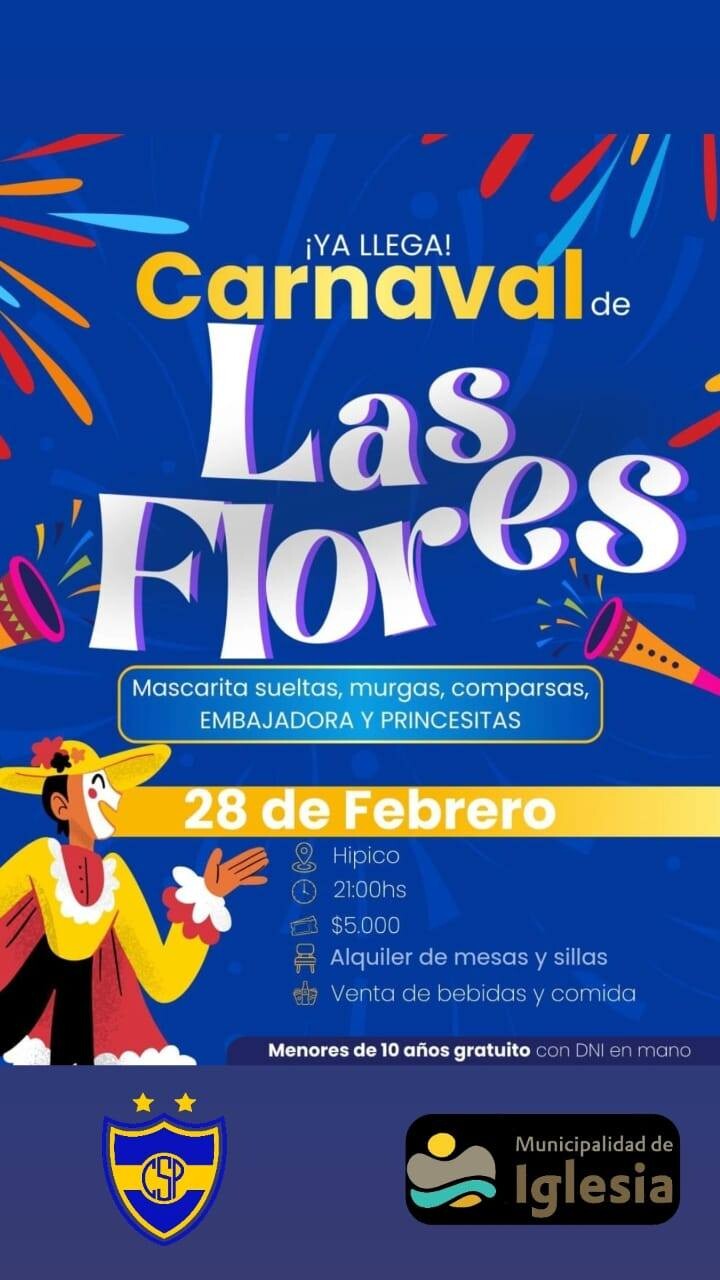 Se viene la gran Fiesta del Carnaval en Las Flores – Iglesia
