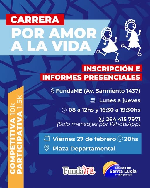 SANTA LUCÍA: Correr por la vida de la mano de Fundame San Juan 
