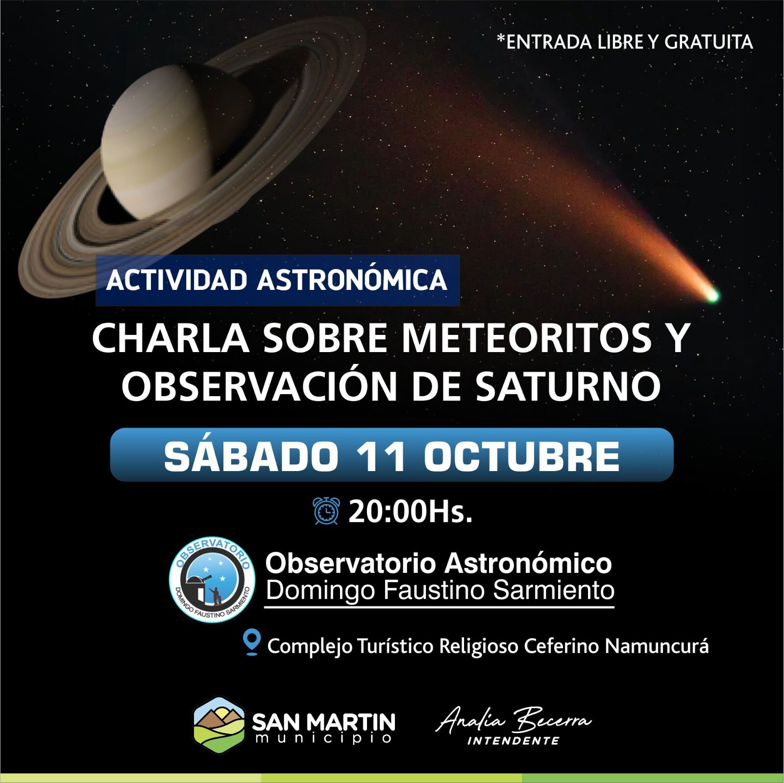 SAN MARTÍN: Noche de observación astronómica