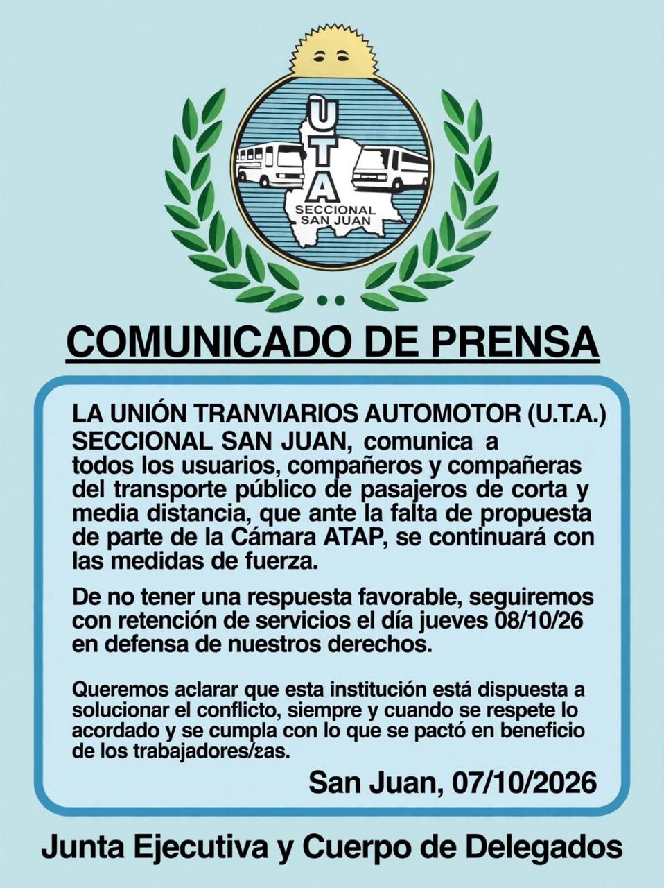 Sigue el Paro de los choferes de colectivos a pesar de la Conciliación Obligatoria