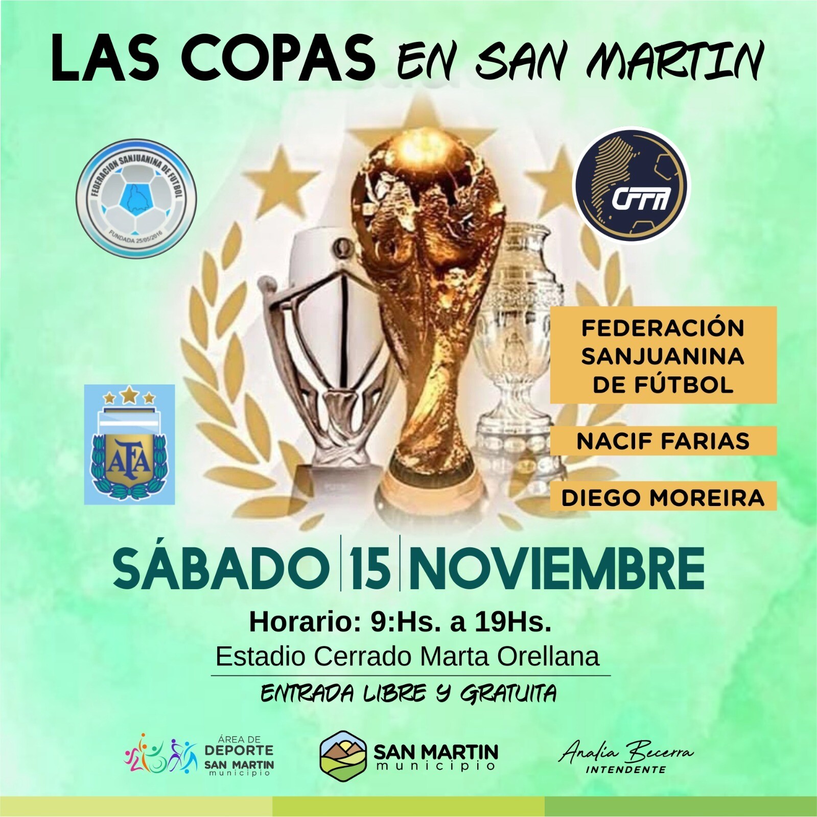 SAN MARTÍN: se prepara para recibir las copas más emblemáticas del fútbol