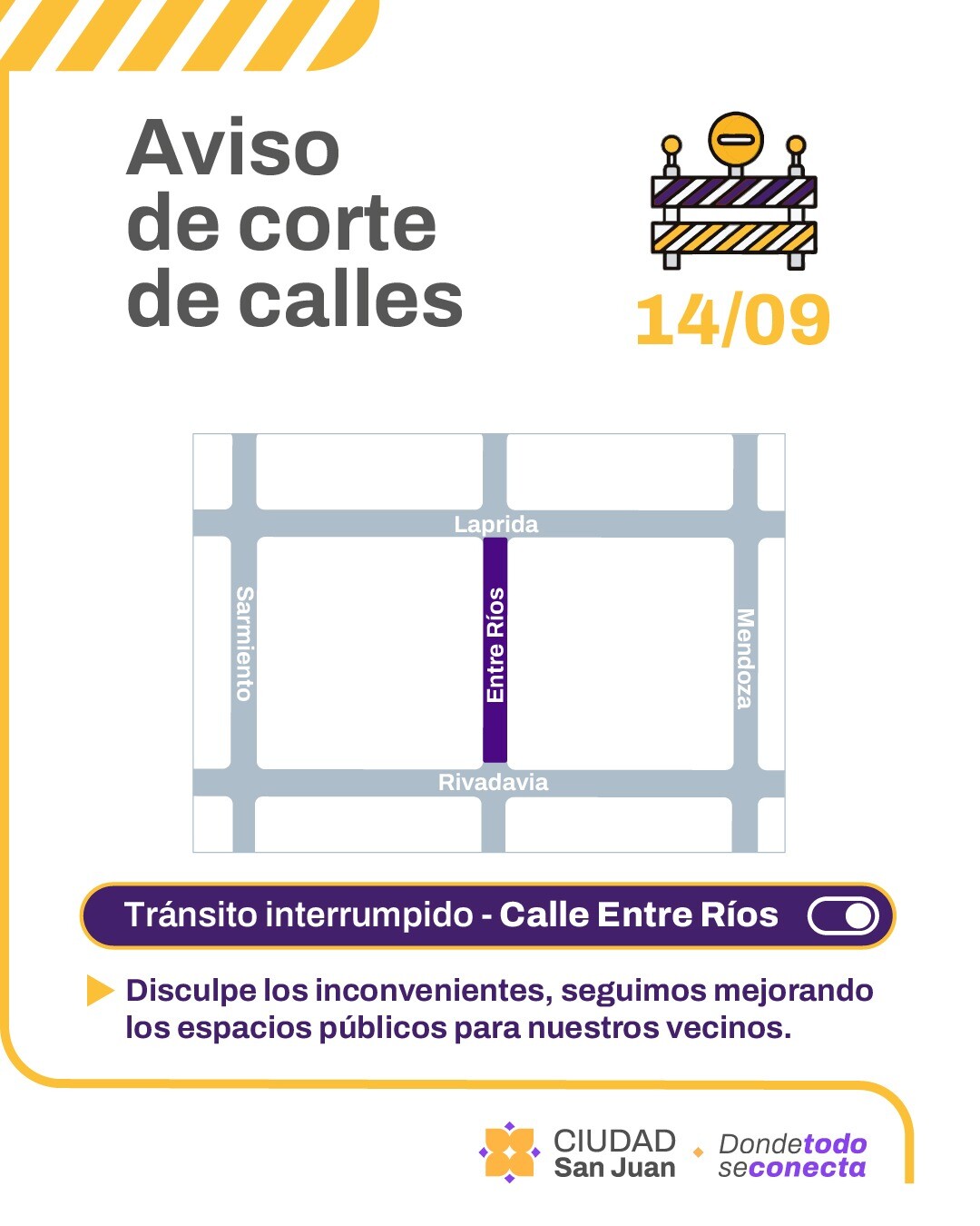 CORTE-CALLES-14-09-A.jpeg Cortes de calles previstos para mañana lunes 14/09/2026